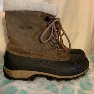 Totes leather and rubber removable liner boots 8